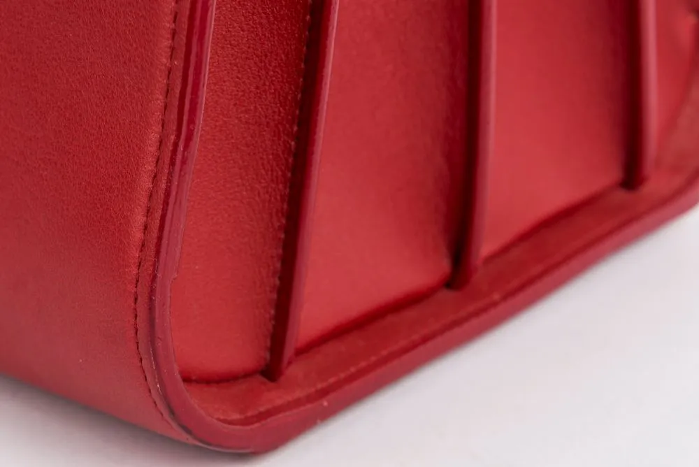 Yves Saint Laurent Sae De Jour Large Tote Bag in Red Leather, with Keys, Lock & Dust Cover