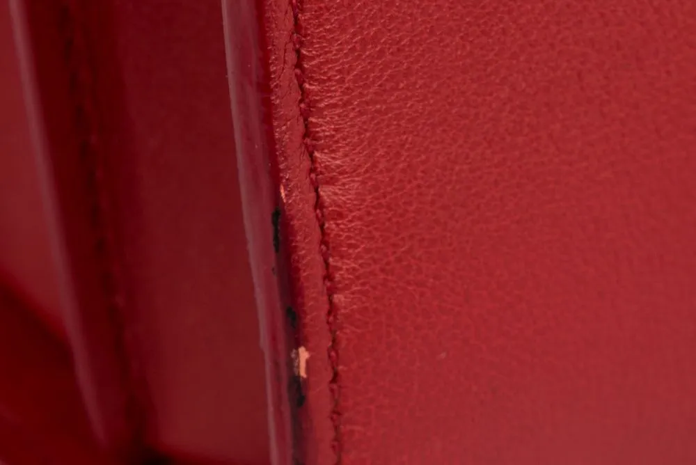 Yves Saint Laurent Sae De Jour Large Tote Bag in Red Leather, with Keys, Lock & Dust Cover