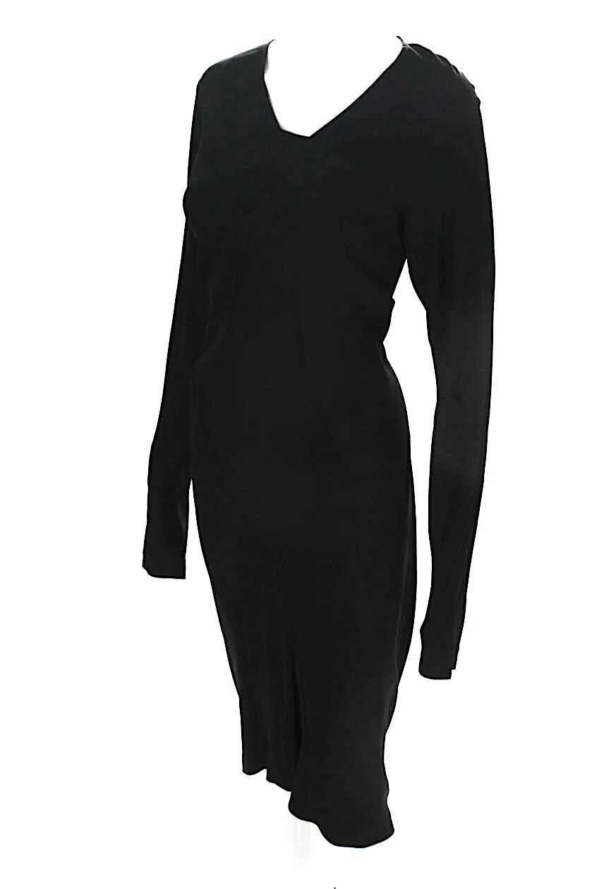 Zero   Maria Cornejo Black V Neck Long Sleeve Maxi Dress