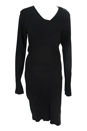 Zero   Maria Cornejo Black V Neck Long Sleeve Maxi Dress