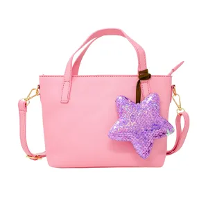 Zomi Gems Leather Tote Bag w/Charm - Pink w/Star