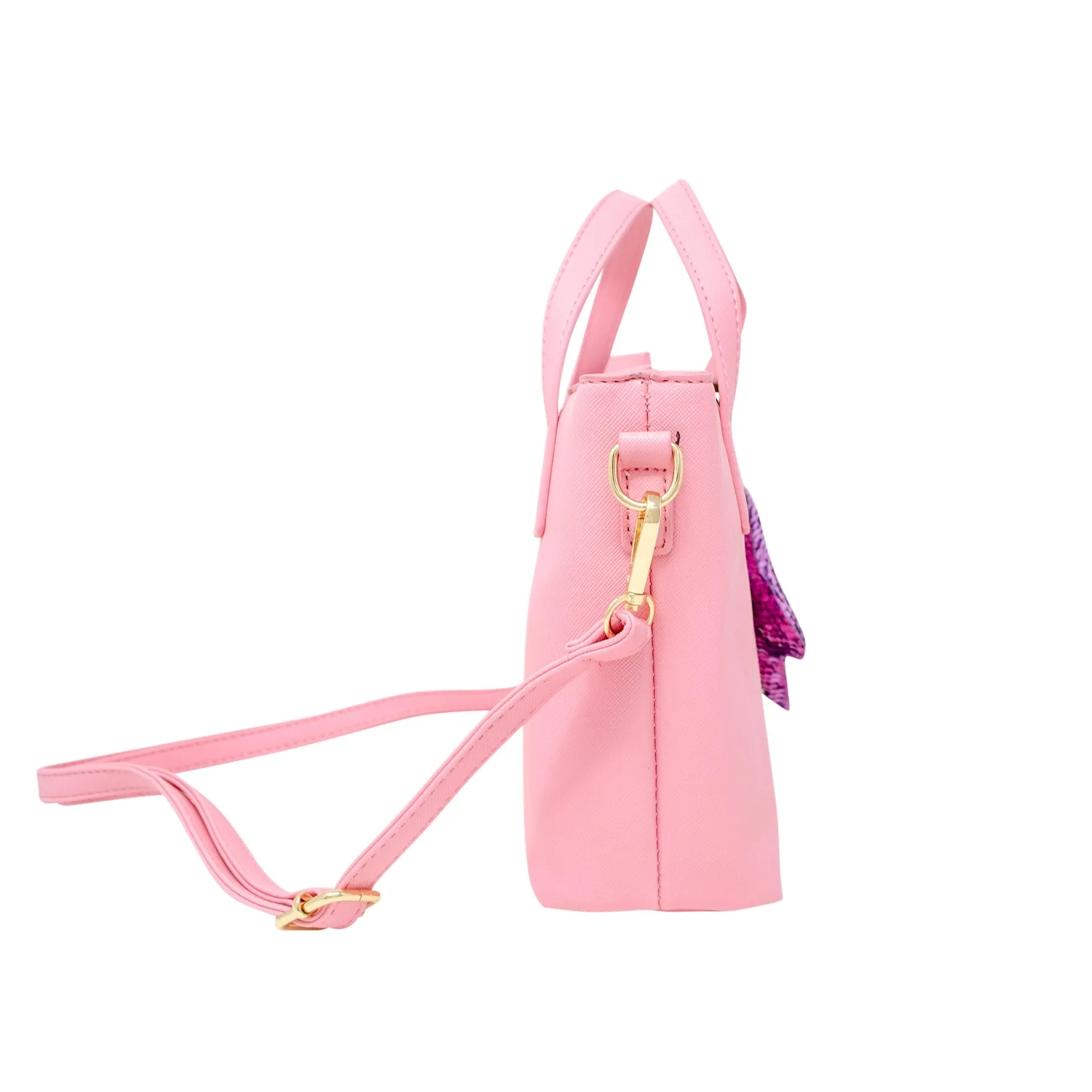 Zomi Gems Leather Tote Bag w/Charm - Pink w/Star